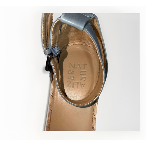 Naturalizer Cami Cork Wedge Blue Leather Ankle Strap Sandals US Size 9.5M - Picture 4 of 10